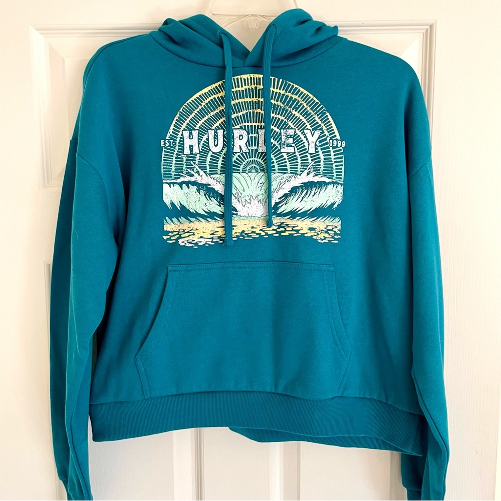 Hurley Women’s Teal Wave Graphic Hoodie